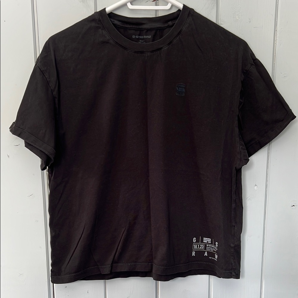 G-Star Raw Women’s Black Shirt Tee Boxy Oversized Size Small
